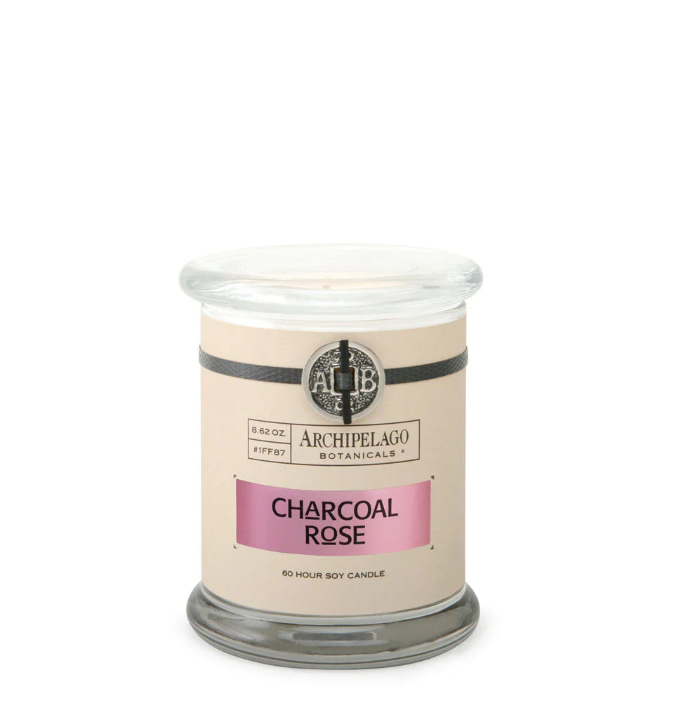 Charcoal Rose Glass Jar Candle