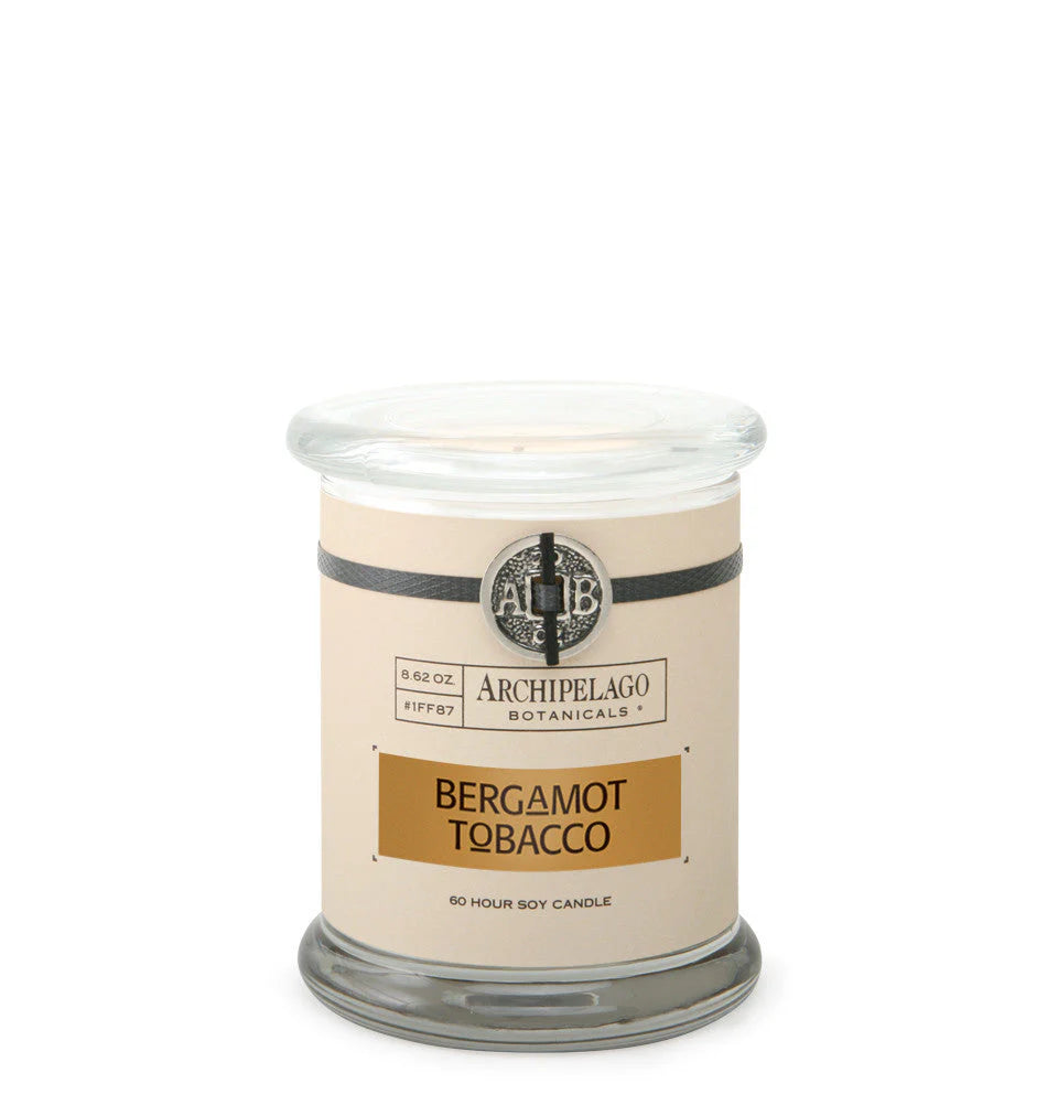 Bergamot Tobacco Glass Jar Candle